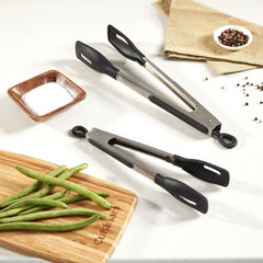 12"  Squared Head Silicone Tongs