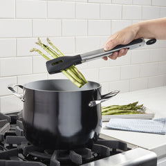9"  Squared Head Silicone Tongs